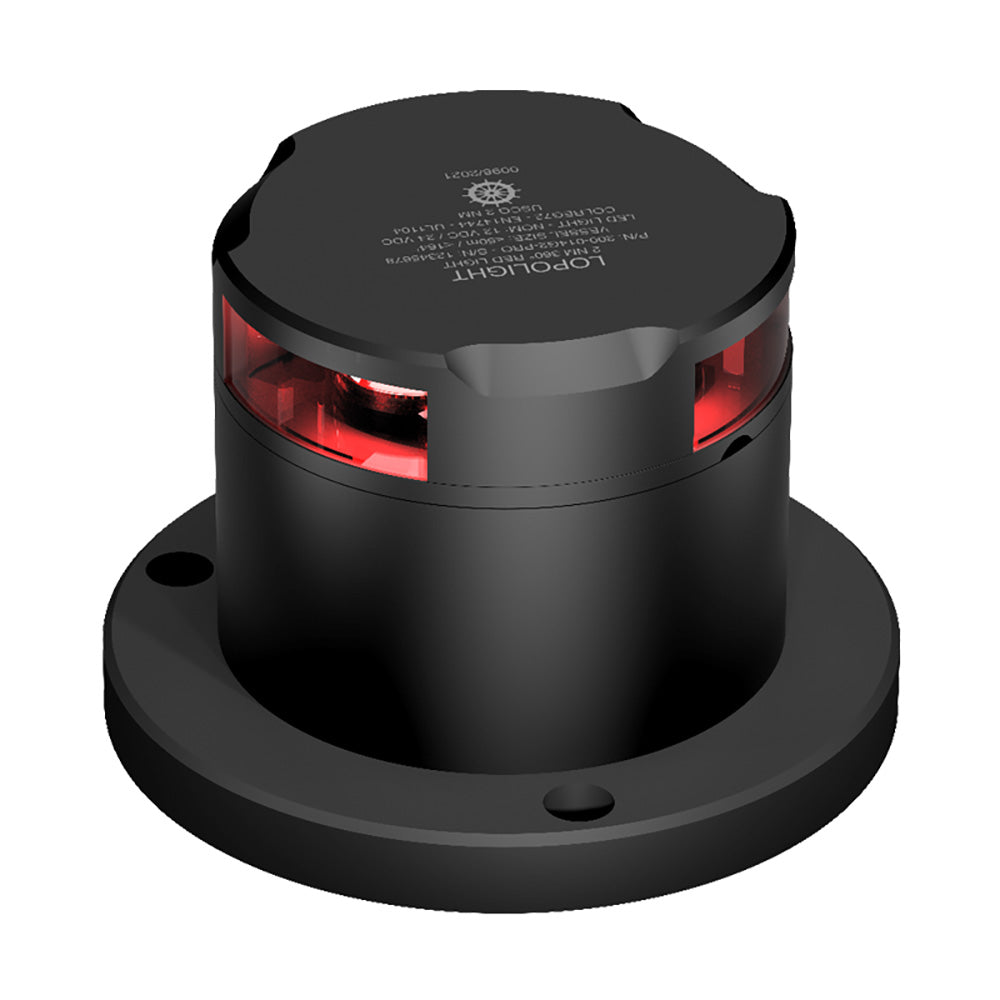 Lopolight 360-Degree Red Nav Light w/De-Icing Function - Black Housing — marine navigation lights