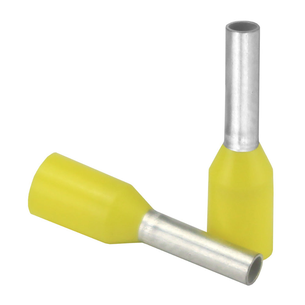 Pacer Yellow 18 AWG Wire Ferrule - 6mm Length - 25 Pack — marine accessories