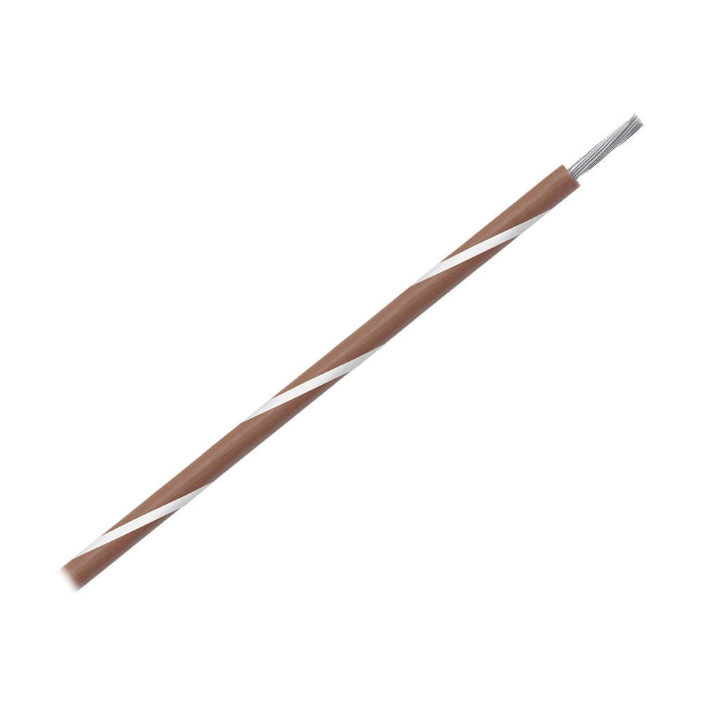 Pacer 16 AWG Striped Marine Wire 1000' Spool - Brown w/White Stripe — marine wire
