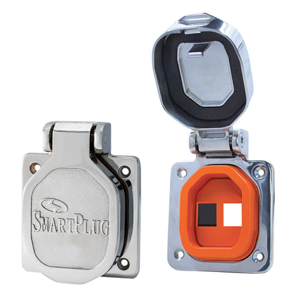SmartPlug Data Port Case/Inlet Only - 316 SS Cover w/One Blank Plug & One Open Port — marine shore power