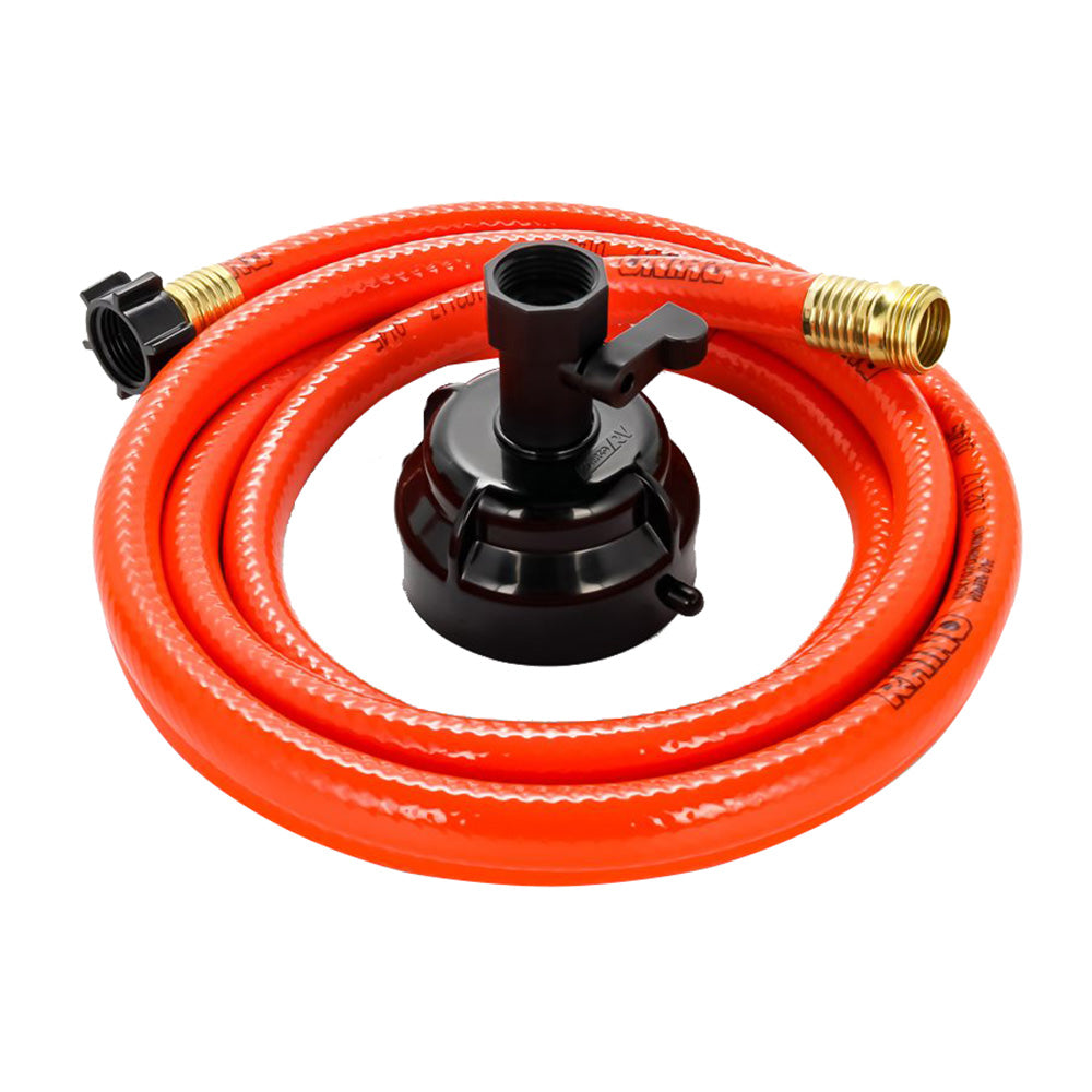 Camco RhinoFlex 10’ Clean Out Hose w/Rinser Cap - 5/8" Internal Diameter — marine sanitation