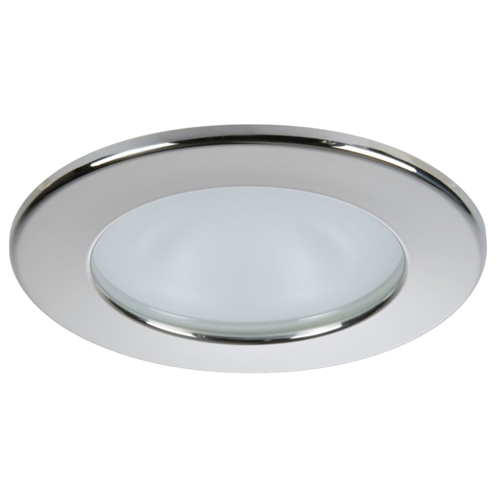 Quick Kai XP Downlight LED - 6W, IP66, Spring Mounted - Round Stainless Bezel, Round Warm White Light — marine dome/down lights