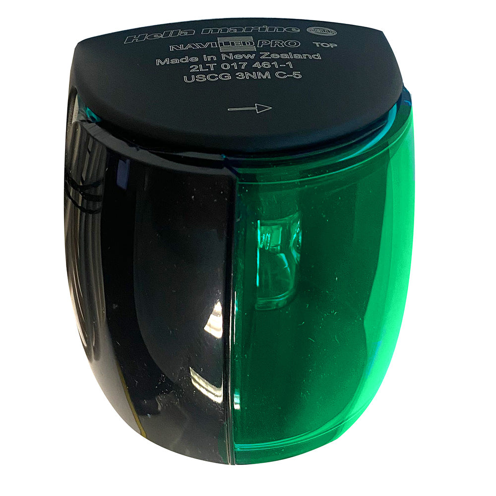 Hella Marine NaviLED PRO Starboard Navigation Lamp - Black - 3NM — marine navigation lights