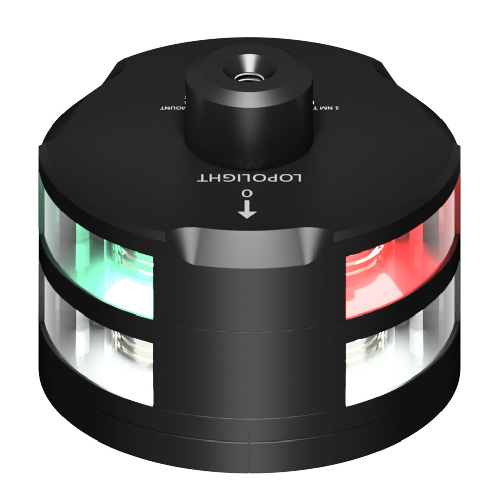 Lopolight Tri-Color Anchor Light w/Windex Mount - 1NM - Black Housing w/FB Base — marine navigation lights