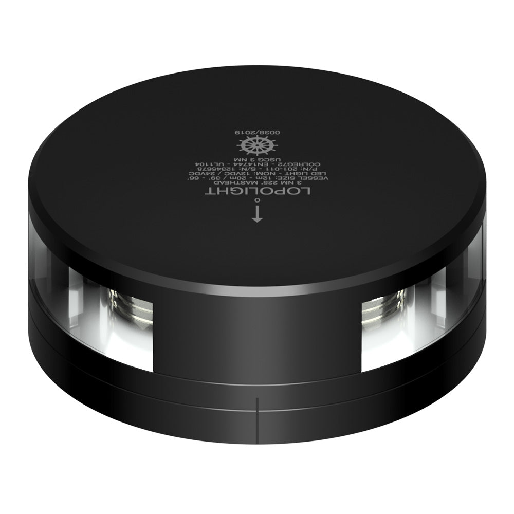 Lopolight Masthead Light - 3NM - Black Housing w/FB Base — marine navigation lights