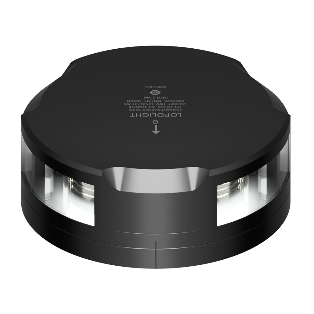 Lopolight Masthead/360-Degree Light - 2NM - Black Housing w/FB Base — marine navigation lights