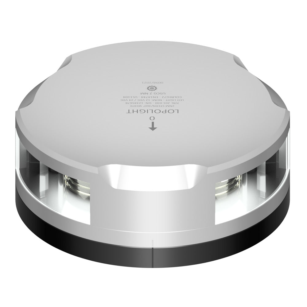 Lopolight 360-Degree Stern Light - 2NM - Silver Housing w/FB Base — marine navigation lights