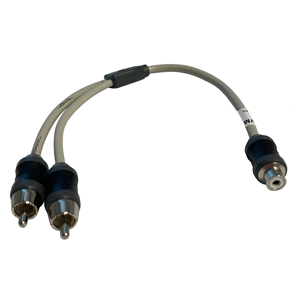 Marine Audio Adapter RCA Twisted Pair Y Adapter - 1 Female to 2 Male — marine rca cables