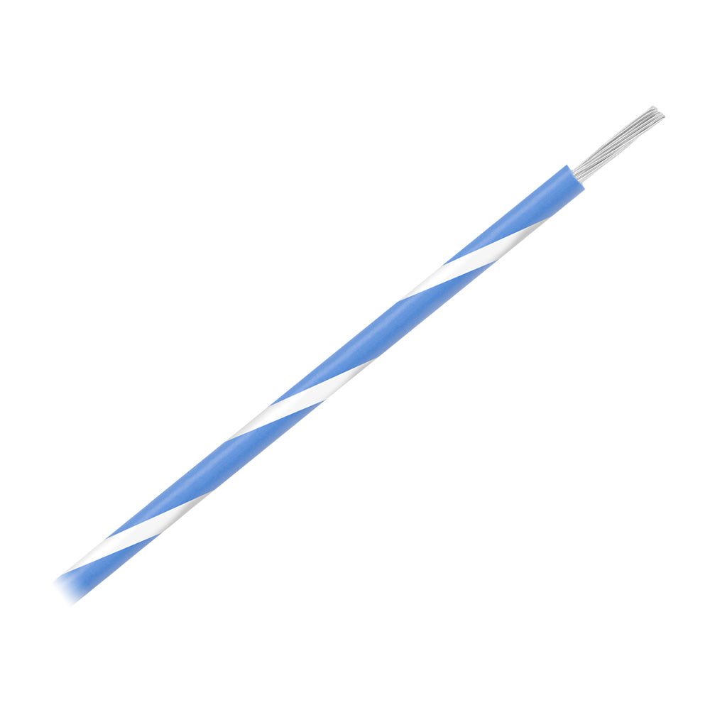 Pacer 16 AWG Gauge Striped Marine Wire 500' Spool - Blue w/White Stripe — marine wire