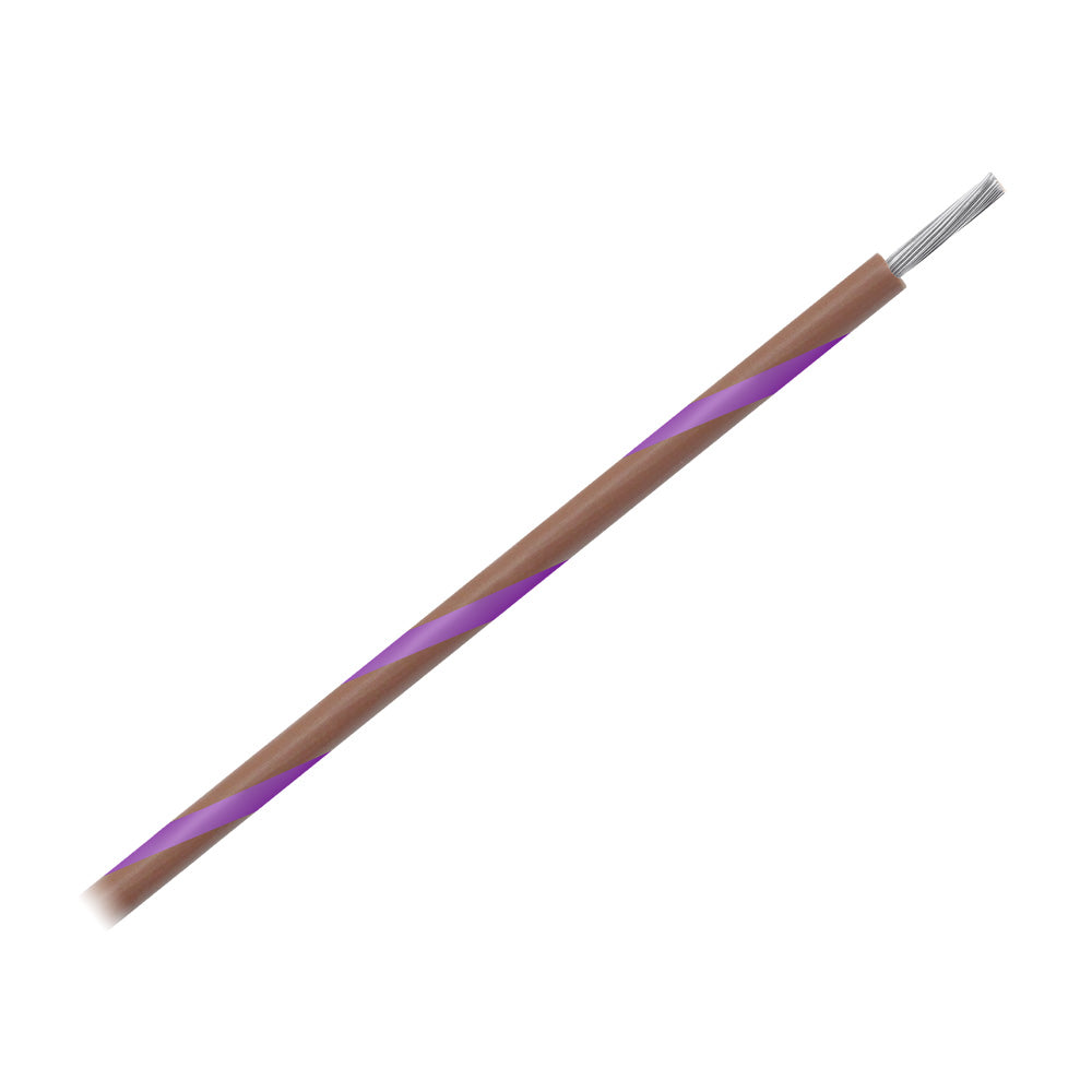 Pacer 16 AWG Gauge Striped Marine Wire 500' Spool - Brown w/Violet Stripe — marine wire
