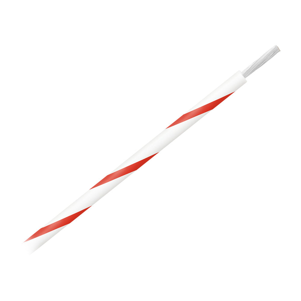 Pacer 14 AWG Gauge Striped Marine Wire 500' Spool - White w/Red Stripe — marine wire
