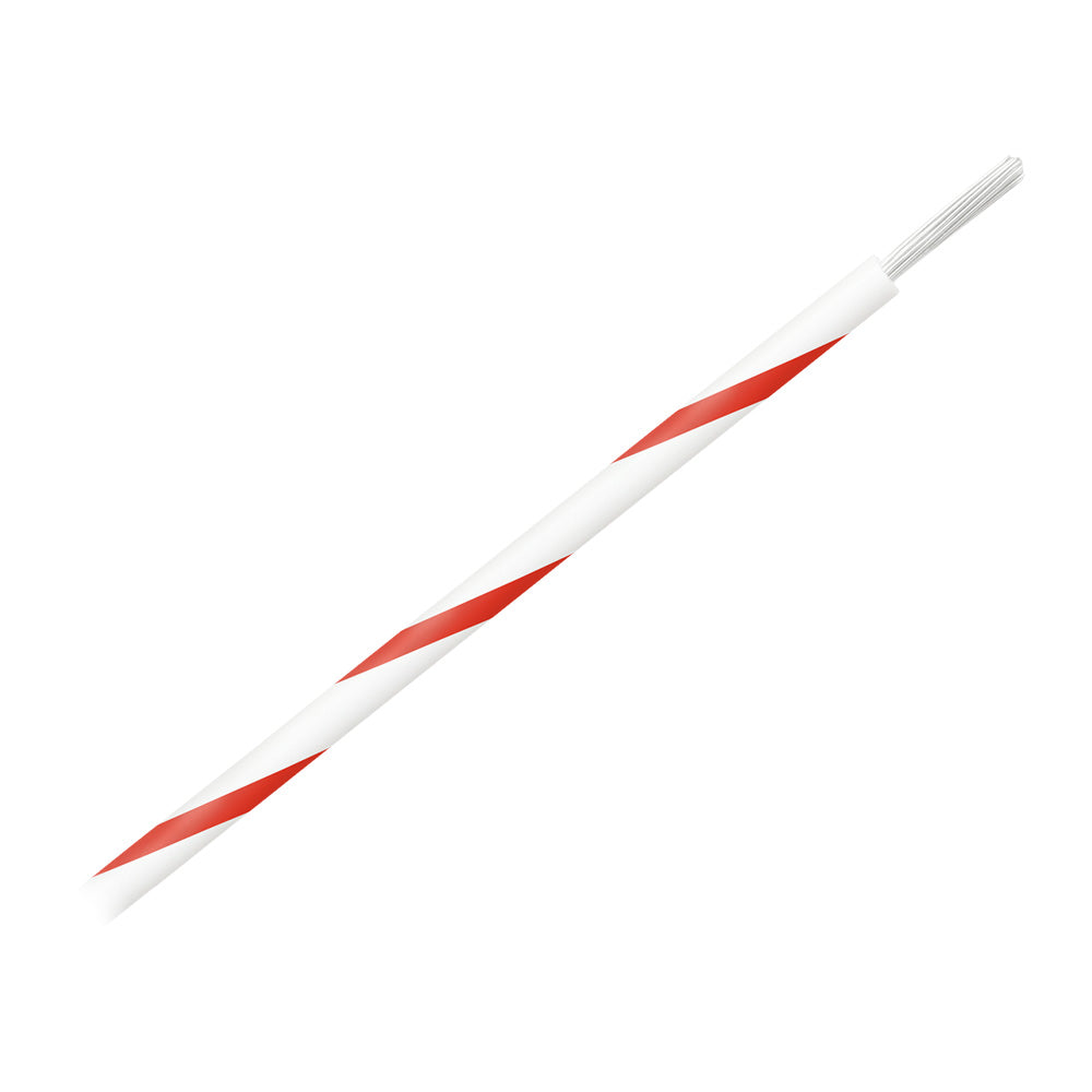 Pacer 16 AWG Gauge Striped Marine Wire 500' Spool - White w/Red Stripe — marine wire