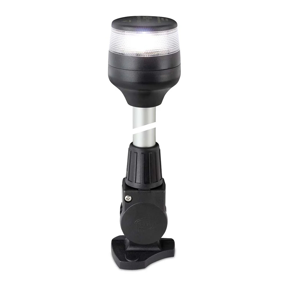 Hella Marine 2nm All Round White Fold Down Pole Navigation Lamp - 8" - Black Base — marine navigation lights