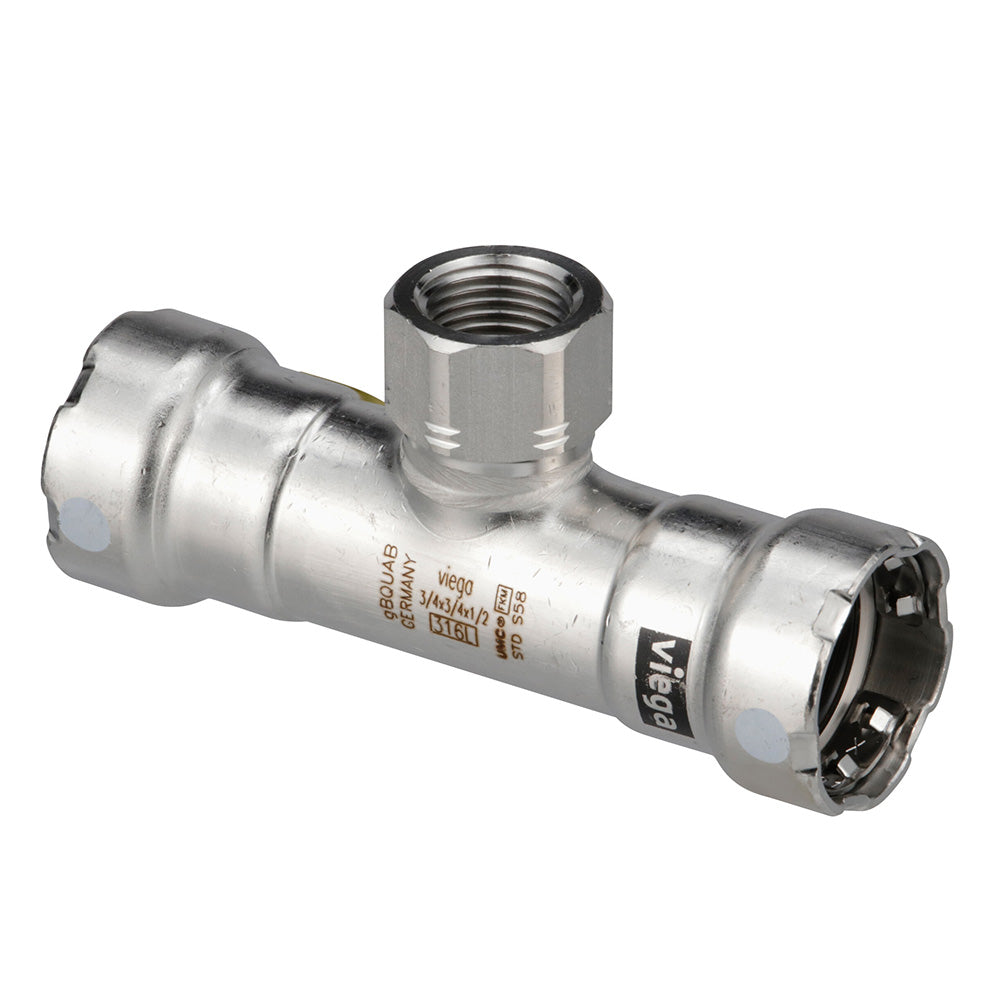 Viega MegaPress 316 FKM Tee w/FPT - 3/4" x 3/4" x 3/4" (FPT) — marine fittings
