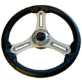 Schmitt Marine Torcello 14" Wheel - 03 Series - Polyurethane Wheel w/Chrome Trim & Cap - Brushed Spokes - 3/4" Tapered Shaft - Retail Packaging — marine steering wheels