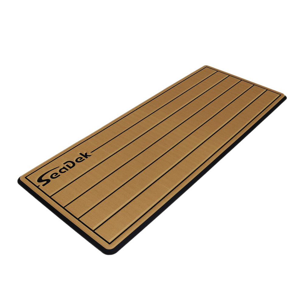 SeaDek 14” x 36" 20mm Dual Density Small Teak Helm Pad w/SeaDek Logo - Brushed Texture - Mocha/Black (355.6mm x 914.4mm x 20mm) — marine deck / galley