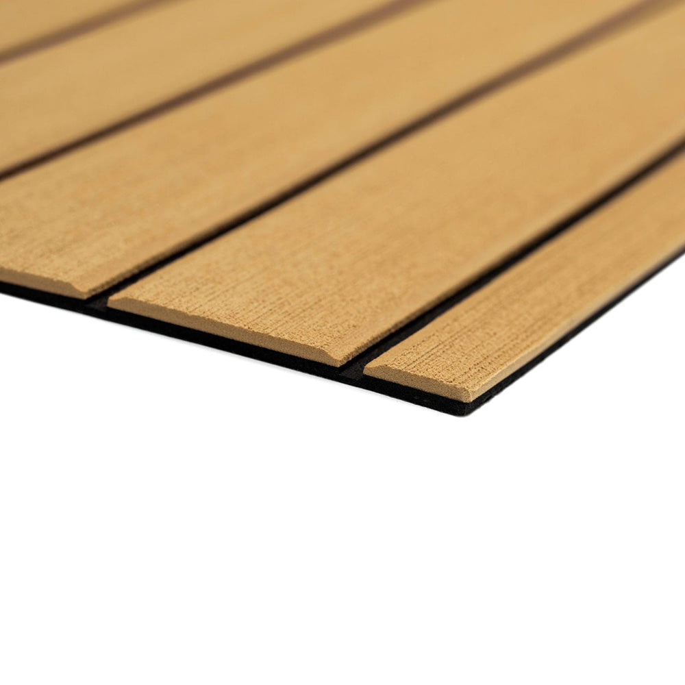 SeaDek 40" x 80" 6mm Teak Full Sheet - Brushed Texture - Camel/Black (1016mm x 2032mm x 6mm) — marine deck / galley