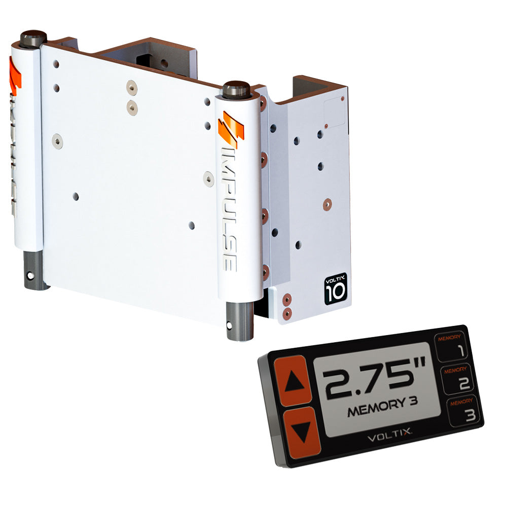 IMPULSE 10" Set Back Electric Jack Plate w/Smart Control - White Cerakote — marine jack plates