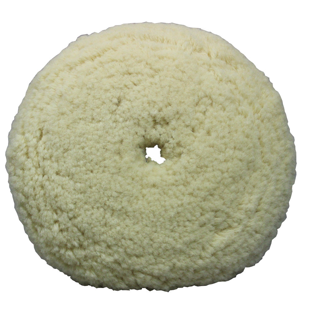 Presta White Wool Aggressive Cutting Pad - 9" — marine cleaning
