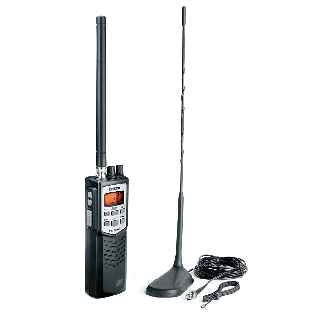 Uniden PRO501TK Handheld CB Radio w/High Gain Magnetic Mount Antenna — marine cb radios