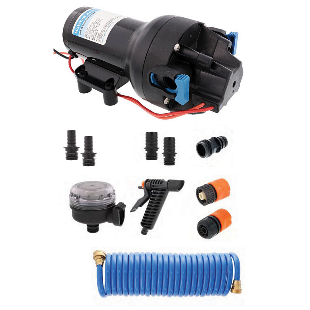 Jabsco HotShot HD5 Heavy Duty Washdown Pump Kit w/25' HoseCoil - 12V - 5GPM - 70PSI — marine washdown / pressure pumps