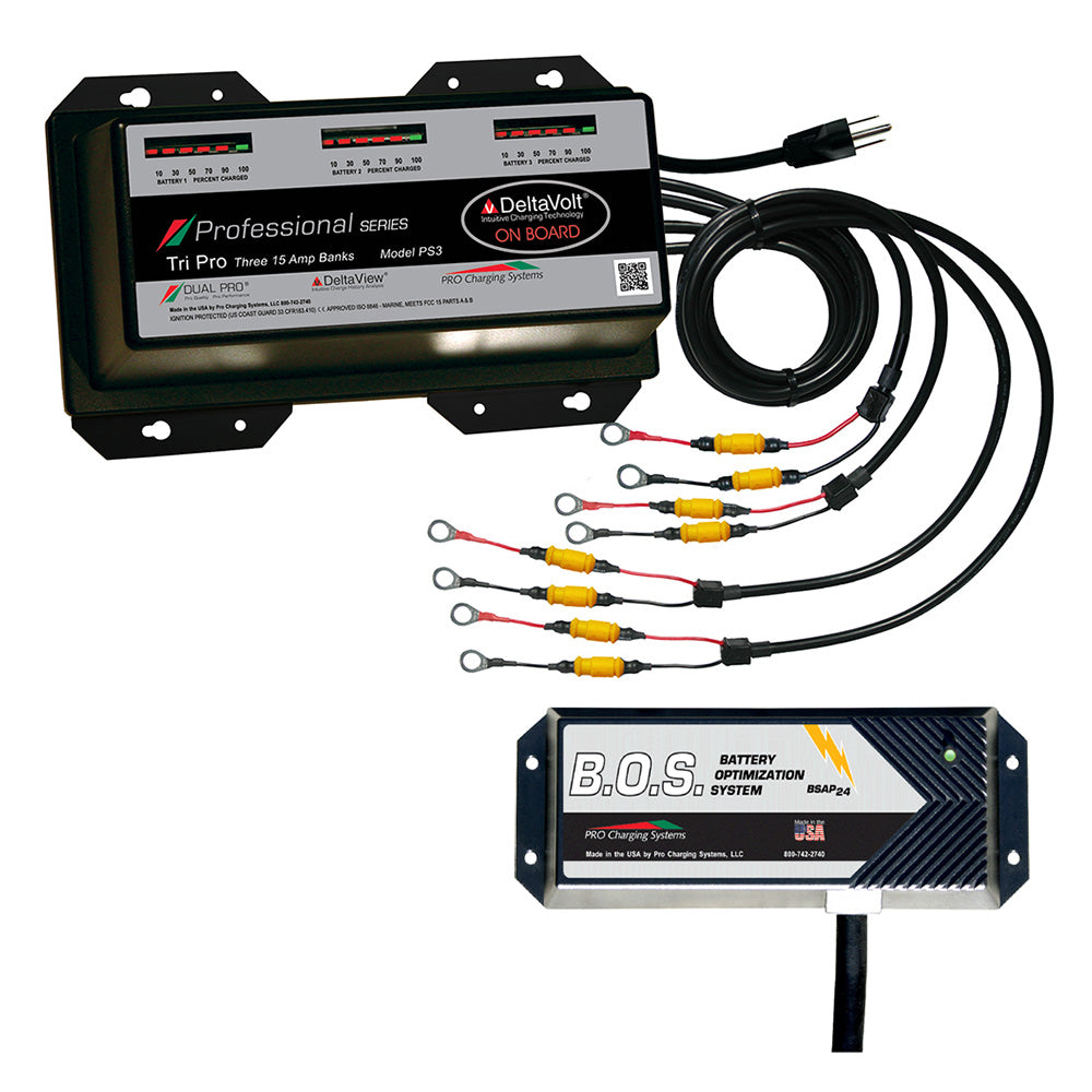 Dual Pro PS3 3 Bank Battery Charger w/3 Bank B.O.S. — marine battery chargers