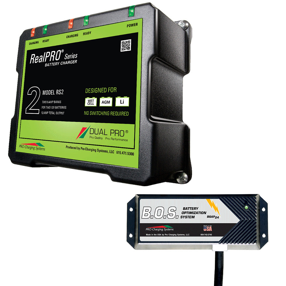 Dual Pro RS2 2 Bank Battery Charger w/2 Bank B.O.S. — marine battery chargers