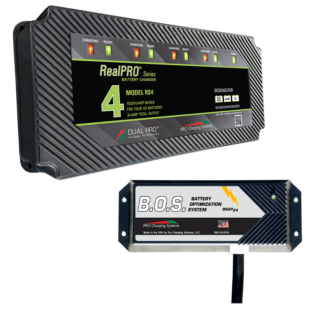 Dual Pro RS4 4 Bank Battery Charger w/2 Bank B.O.S. — marine battery chargers