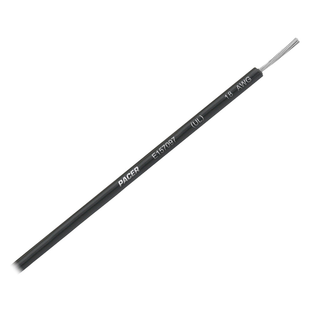 Pacer Black 18 AWG UL Marine Wire - 35' — marine wire