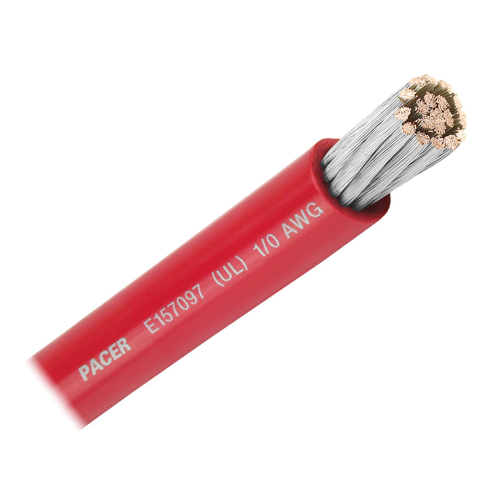 Pacer Red 1/0 AWG Battery Cable - 50' — marine wire