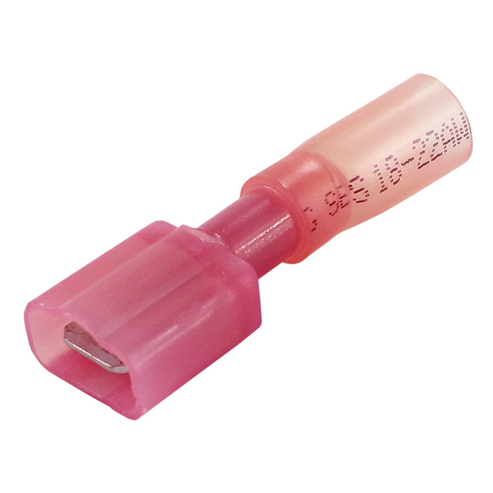 Pacer 22-18 AWG Fully-Insulated Male Disconnect Terminal - Red - 100 Pack — marine terminals