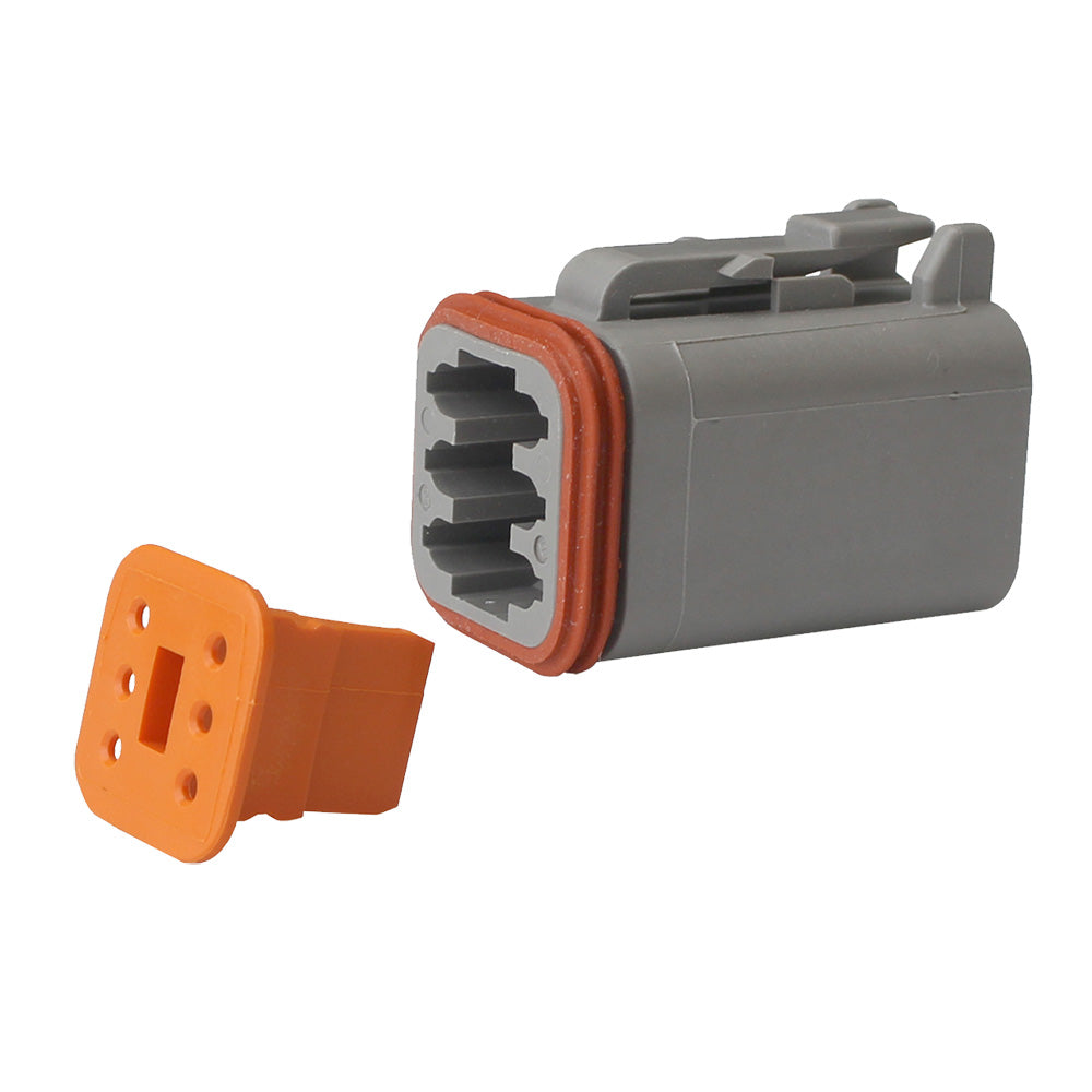 Pacer Deutsch DT Plug & Wedge Lock Kit - 6 Position - 5 Pack — marine terminals