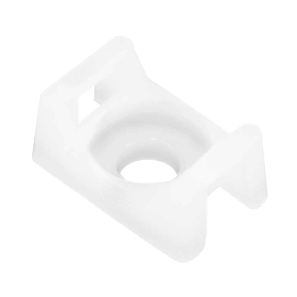 Pacer Screw Down Cable Tie Mount - #8 Screw Mount Method - Natural Color - 100 Pack — marine wire management