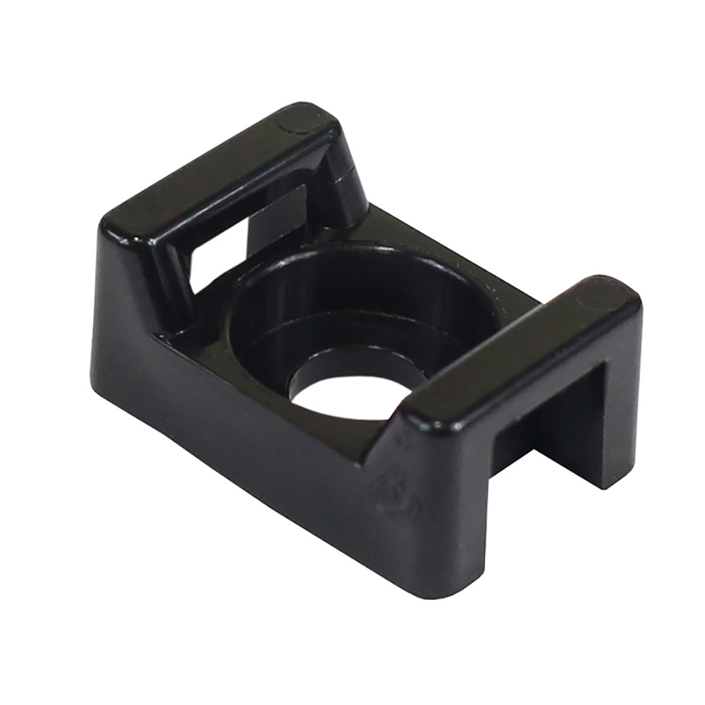 Pacer Screw Down Cable Tie Mount - #8 Screw Mount Method - Black - 100 Pack — marine wire management
