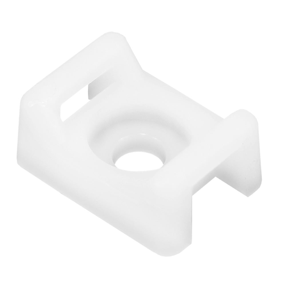 Pacer Screw Down Cable Tie Mount - #10 Screw Mount Method - Natural Color - 100 Pack — marine wire management