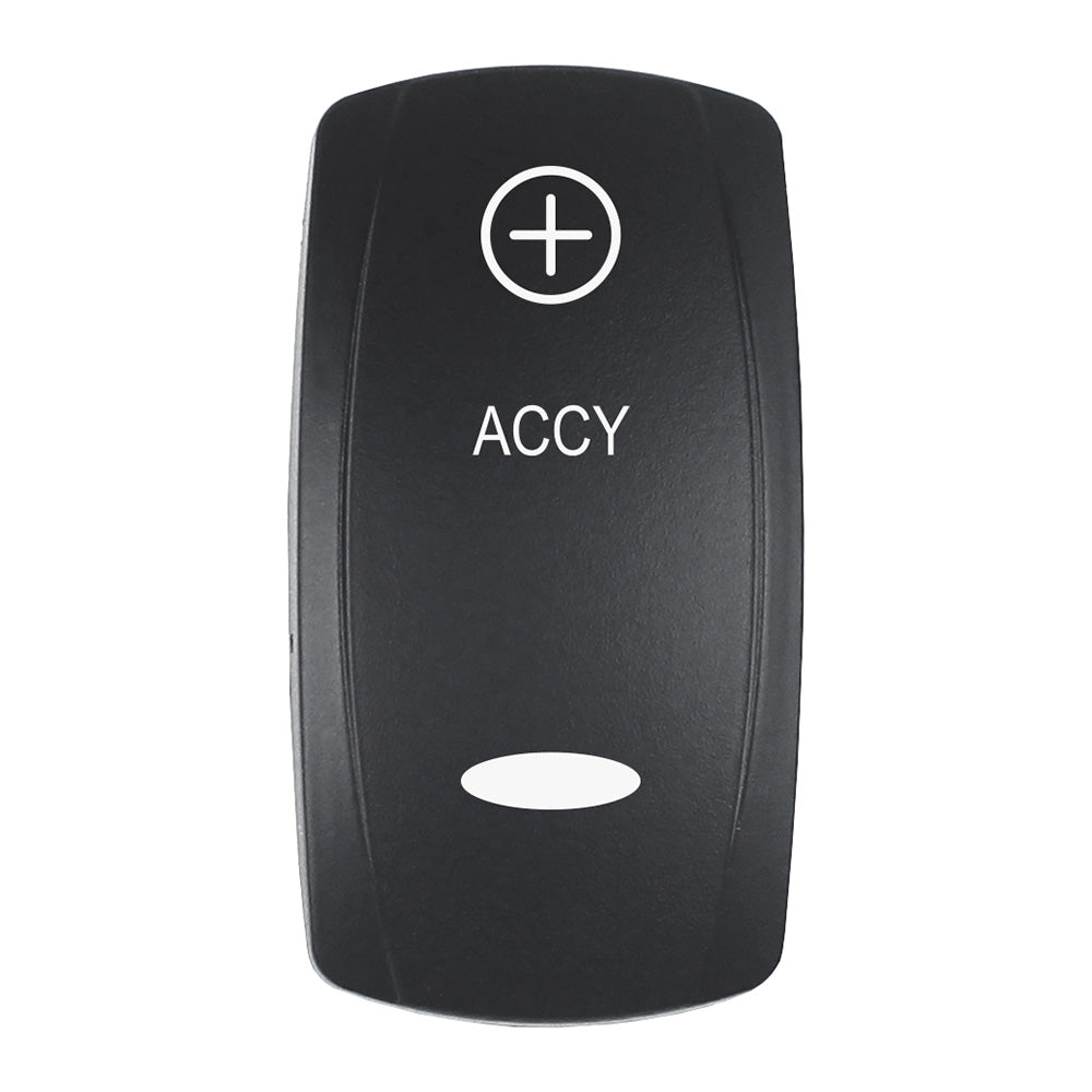 Pacer Actuator - 'ACCY' f/V Series Contura Switches - Black - Laser Etched (Top/Bottom Light) — marine switches & accessories