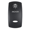 Pacer Actuator - 'ANCHOR' f/V Series Contura Switches - Black - Laser Etched (Top/Bottom Light) — marine switches & accessories