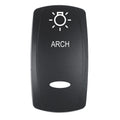 Pacer Actuator - 'ARCH' f/V Series Contura Switches - Black - Laser Etched (Top/Bottom Light) — marine switches & accessories