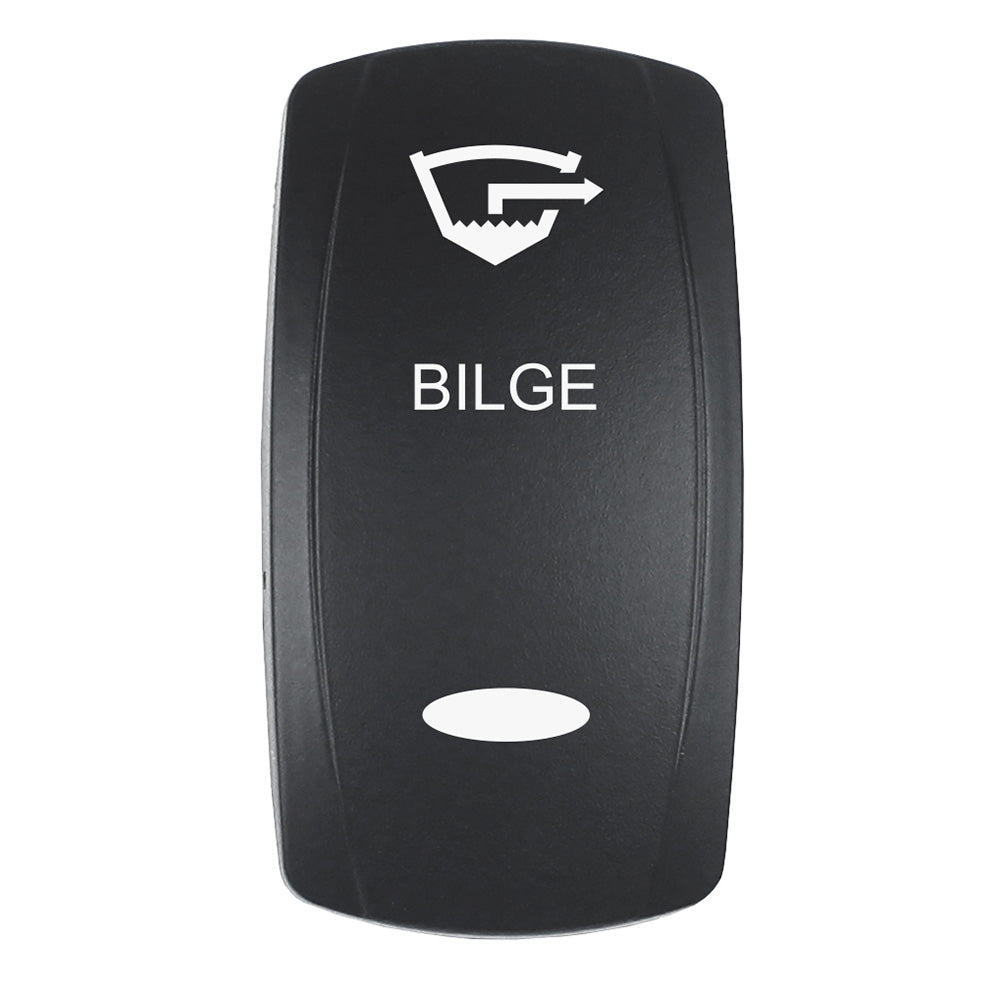 Pacer Actuator - 'BILGE' f/V Series Contura Switches - Black - Laser Etched (Top/Bottom Light) — marine switches & accessories
