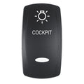 Pacer Actuator - 'COCKPIT' f/V Series Contura Switches - Black - Laser Etched (Top/Bottom Light) — marine switches & accessories