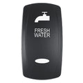 Pacer Actuator - 'FRESH WATER' f/V Series Contura Switches - Black - Laser Etched (Top/Bottom Light) — marine switches & accessories