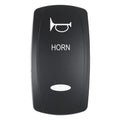 Pacer Actuator - 'HORN' f/V Series Contura Switches - Black - Laser Etched (Top/Bottom Light) — marine switches & accessories