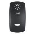 Pacer Actuator - 'LIGHT' f/V Series Contura Switches - Black - Laser Etched (Top/Bottom Light) — marine switches & accessories