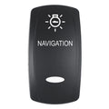 Pacer Actuator - 'NAVIGATION' f/V Series Contura Switches - Black - Laser Etched (Top/Bottom Light) — marine switches & accessories