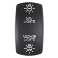 Pacer Actuator - 'NAV/ANC' f/V Series Contura Switches - Black - Laser Etched (Top/Bottom Light) — marine switches & accessories