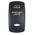 Pacer Actuator - 'SPREADER LIGHTS' f/V Series Contura Switches - Black - Laser Etched (Top/Bottom Light) — marine switches & accessories