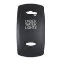 Pacer Actuator - 'UNDER WATER LIGHTS' f/V Series Contura Switches - Black - Laser Etched (Top/Bottom Light) — marine switches & accessories