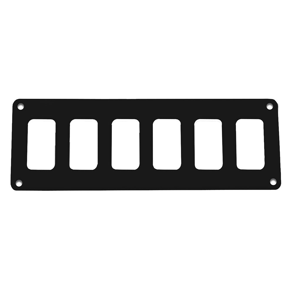 Pacer Switch Panel - 6 Switch & 1 Row - 8" x 2.75" - Black Powder Coated Aluminum — marine electrical panels