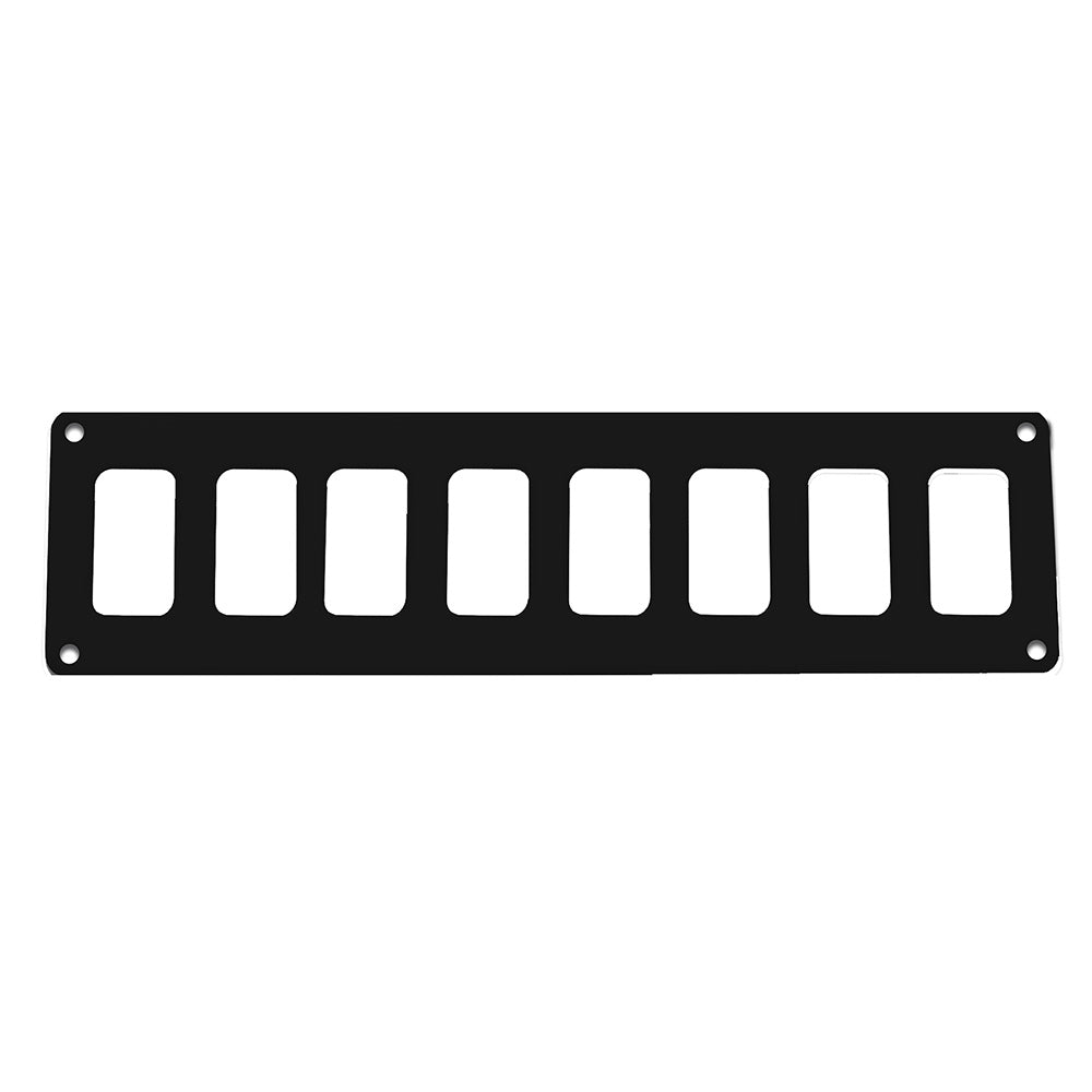 Pacer Switch Panel - 8 Switch & 1 Row - 12.5" x 2.75" - Black Powder Coated Aluminum — marine electrical panels