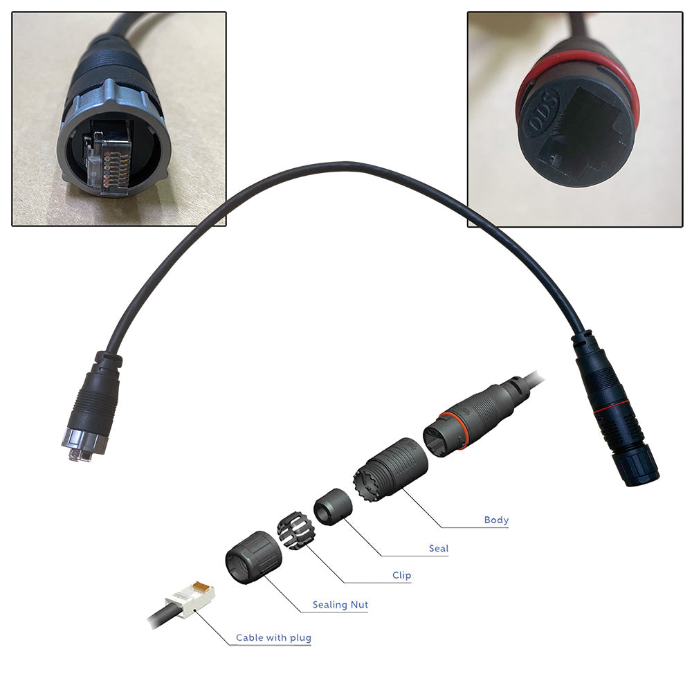 Furuno RJ45 to HUB102 Cable 0.5M Waterproof RJ45 (M) to RJ45 Adapter — marine network cables & modules